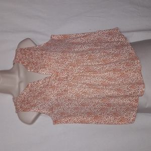 Lucky Brand Top Size M Smocked Sleeveless Tunic Floral Blouse